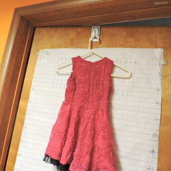 KNITWORKS little girl's roses, covered dress sz 4 - Picture 6 of 10